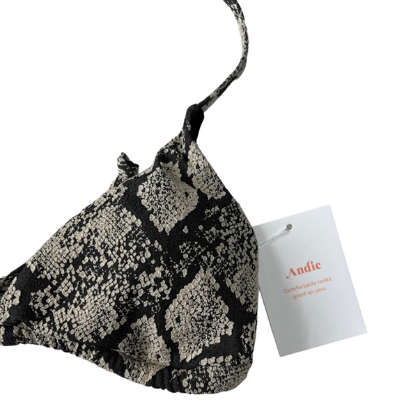 Andie Swim Snake Print String Bikini Top Size Medium - Picture 5 of 11